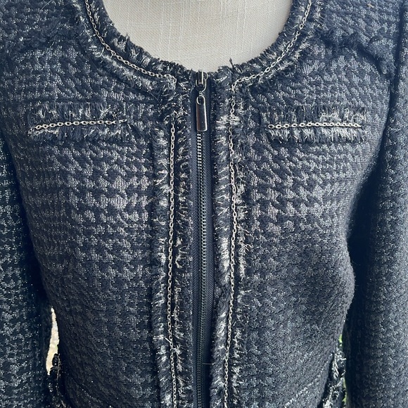 Apt 9 black and silver cropped blazer size small - Picture 3 of 9